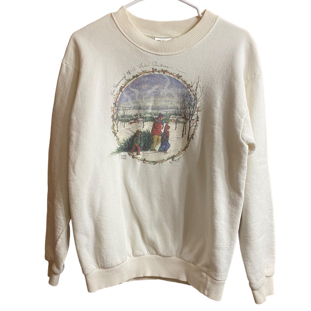 Gildan Cream Sweatshirt with Winter Scene